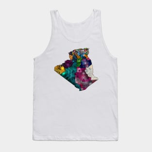 Spirograph Patterned Algeria Provinces Map Tank Top